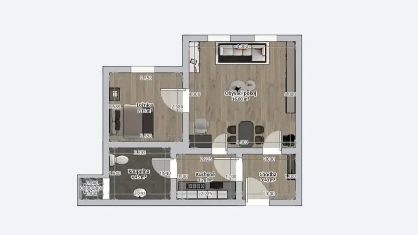Pronájem bytu 2+1, Olomouc, tř. Spojenců, 38 m2