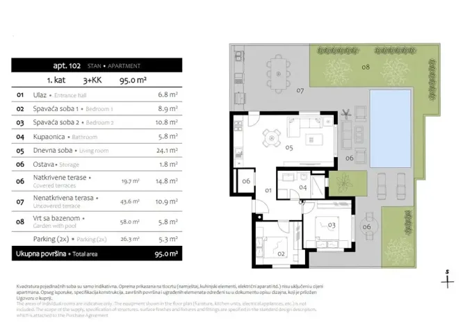 Prodej bytu 3+kk, Premantura, Chorvatsko, 95 m2