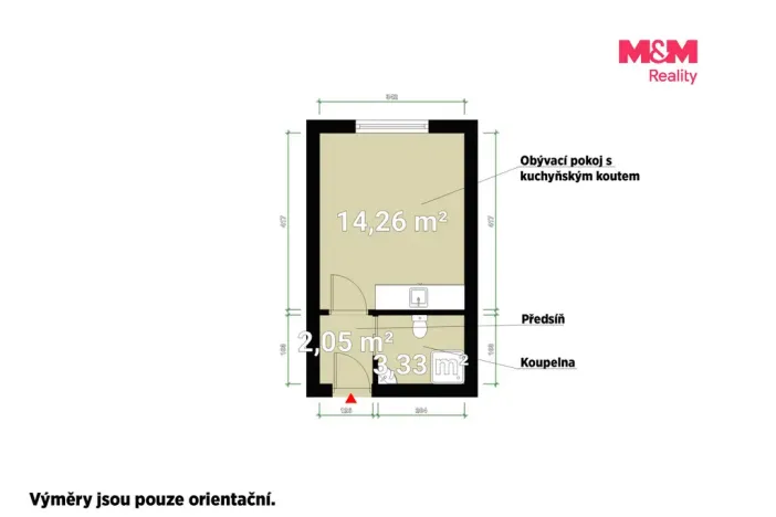 Pronájem bytu 1+kk, Plzeň - Doubravka, Popelnicová, 20 m2