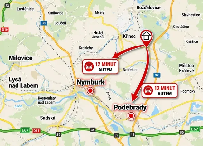 Prodej rodinného domu, Dymokury, Velký průhon, 87 m2