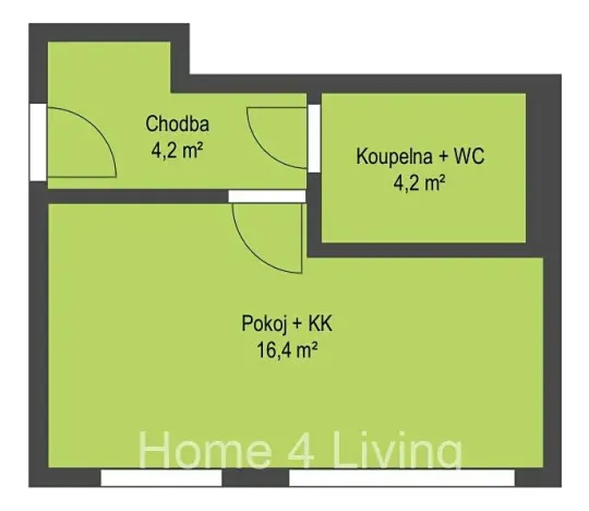 Pronájem bytu 1+kk, Brno, Nad Přehradou, 25 m2