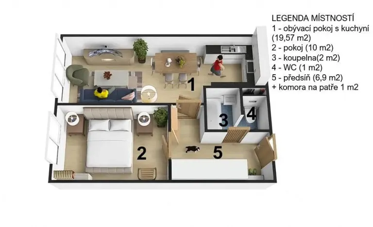 Prodej bytu 2+kk, Praha - Lhotka, Novodvorská, 41 m2