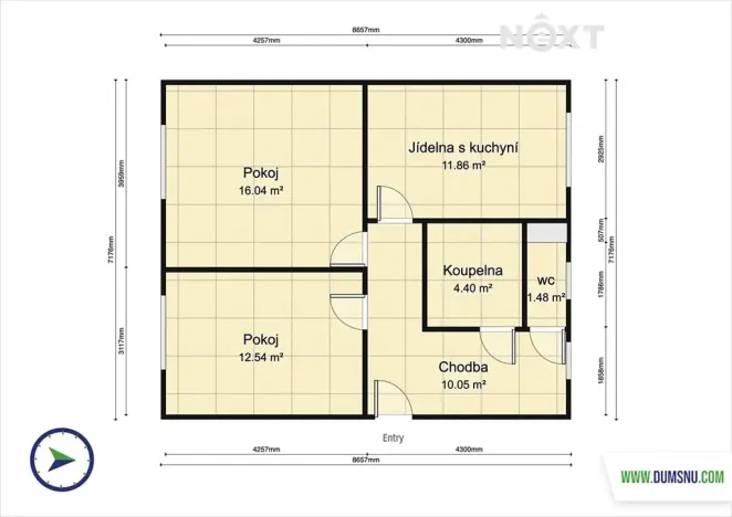 Prodej bytu 2+1, Lukavice, 55 m2