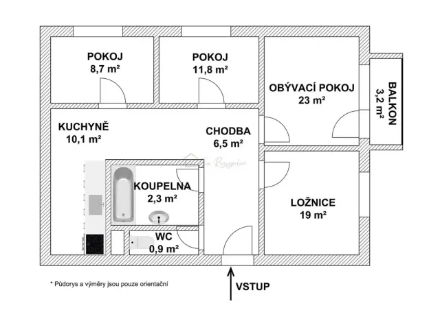Prodej bytu 4+1, Chropyně, Díly, 93 m2