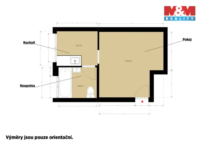 Pronájem bytu 1+kk, Plzeň - Jižní Předměstí, Klatovská třída, 23 m2