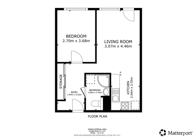 Pronájem bytu 2+kk, Praha - Prosek, Zárybská, 41 m2