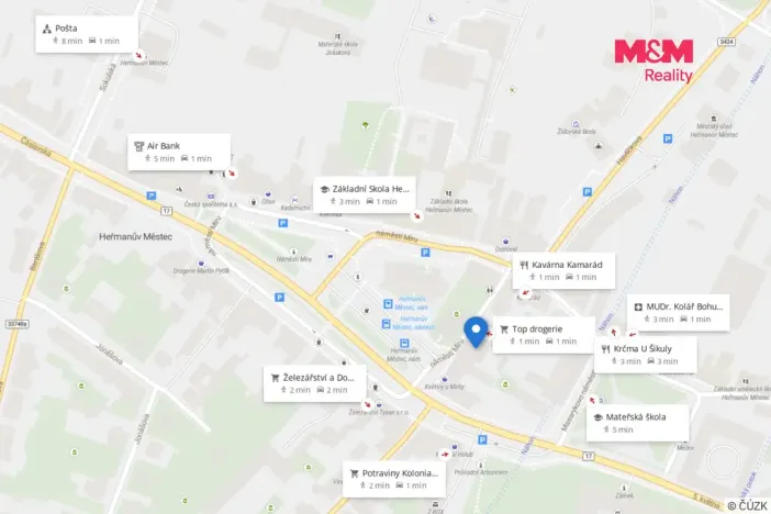 Pronájem bytu 3+1, Heřmanův Městec, náměstí Míru, 75 m2
