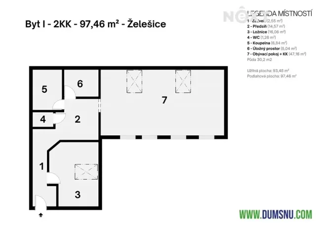 Prodej bytu 2+kk, Želešice, 24. dubna, 97 m2