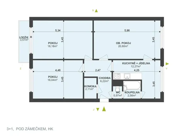 Prodej bytu 3+1, Hradec Králové, Pod Zámečkem, 85 m2