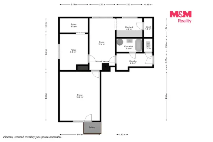 Prodej bytu 3+1, Horšovský Týn - Tasnovice, 71 m2