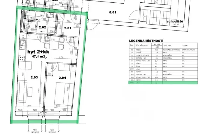 Pronájem bytu 2+kk, Velké Meziříčí, Komenského, 55 m2