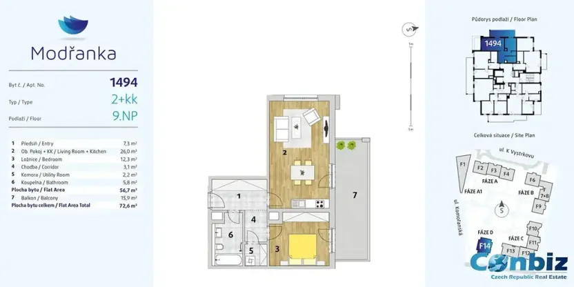 Prodej bytu 2+kk, Praha - Modřany, Zlochova, 56 m2