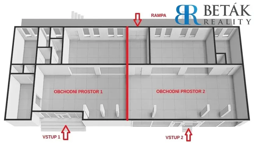 Pronájem obchodního prostoru, Přerov, Žerotínovo nám., 373 m2