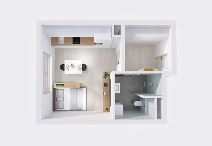 Pronájem bytu 1+kk, Liberec, Polní, 33 m2