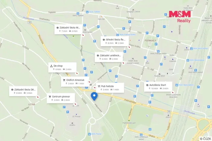 Pronájem bytu 2+kk, Děčín - Děčín IV-Podmokly, Příbramská, 45 m2