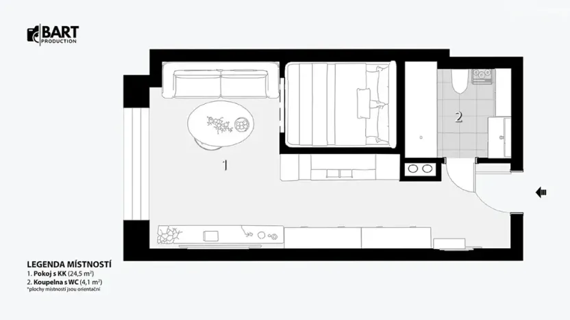 Prodej bytu 1+kk, Brno, Příkop, 31 m2