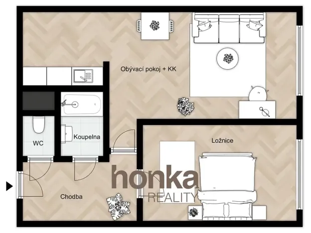 Prodej bytu 2+kk, Praha - Chodov, Jarníkova, 46 m2