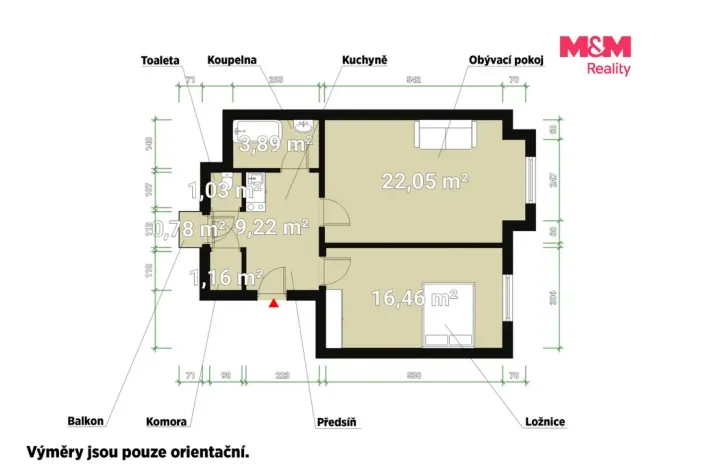 Prodej bytu 2+kk, Praha - Holešovice, Argentinská, 54 m2