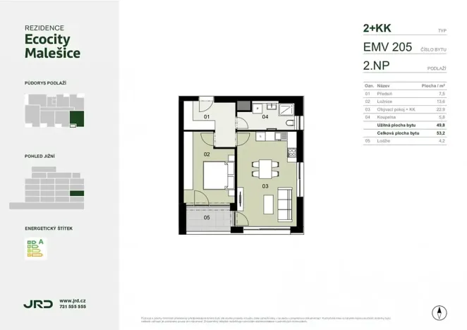 Prodej bytu 2+kk, Praha - Malešice, Univerzitní, 53 m2
