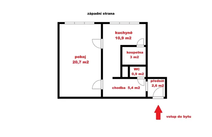Prodej bytu 1+1, Tábor, Moskevská, 44 m2