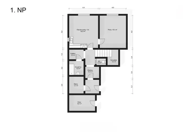 Prodej rodinného domu, Libiš, Husova, 153 m2