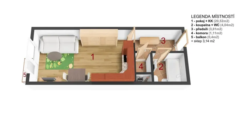 Prodej bytu 1+kk, Praha - Hostivař, Berlínská, 33 m2