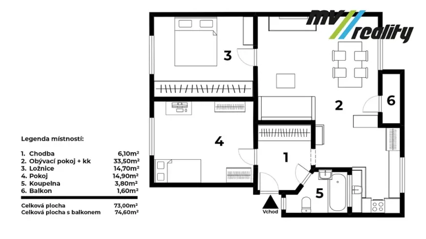 Prodej bytu 3+1, Mladá Boleslav, Jilemnického, 72 m2