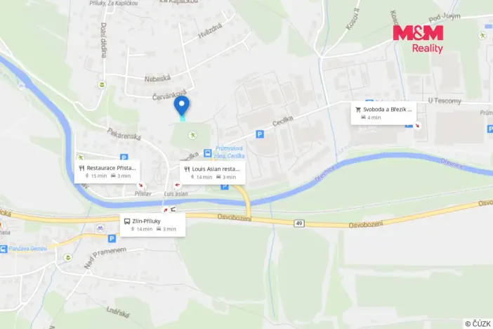 Prodej zahrady, Zlín - Příluky, 601 m2