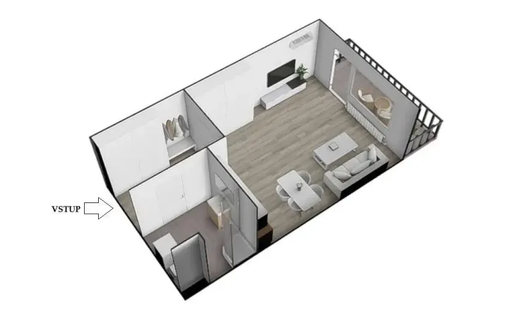Pronájem bytu 1+kk, Rajhrad, Masarykova, 41 m2