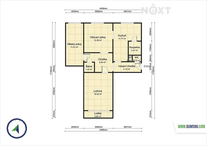 Prodej bytu 3+1, Šumperk, Čsl. armády, 70 m2