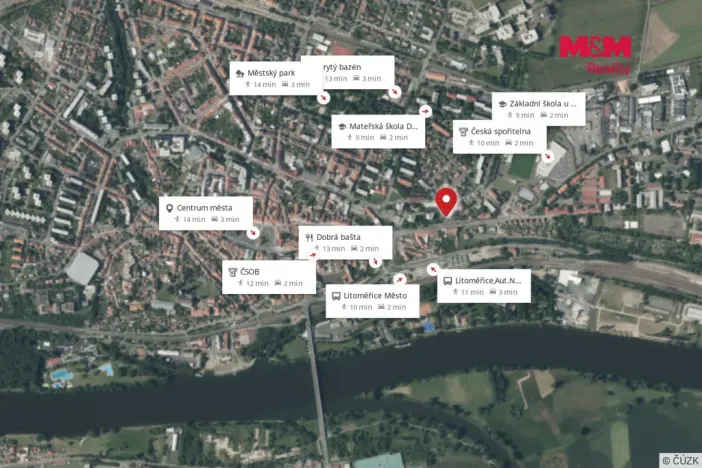 Pronájem bytu 2+1, Litoměřice - Předměstí, Hrubínova, 58 m2
