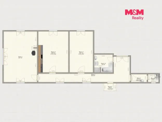 Pronájem bytu 3+kk, Kasejovice, 107 m2