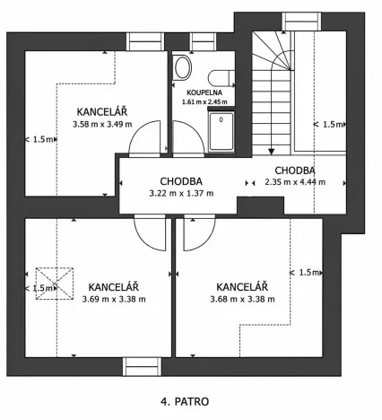Pronájem kanceláře, Zlín, Svat. Čecha, 48 m2