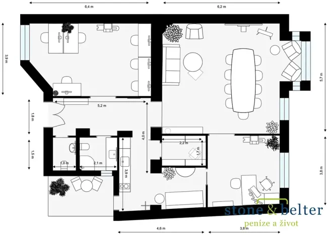 Prodej bytu 3+1, České Budějovice, Karla IV., 109 m2