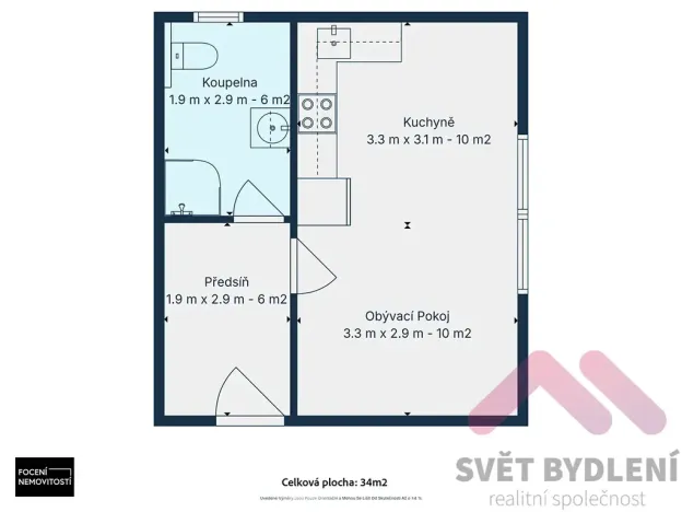 Pronájem bytu 1+kk, Praha - Hloubětín, Pokorného, 33 m2