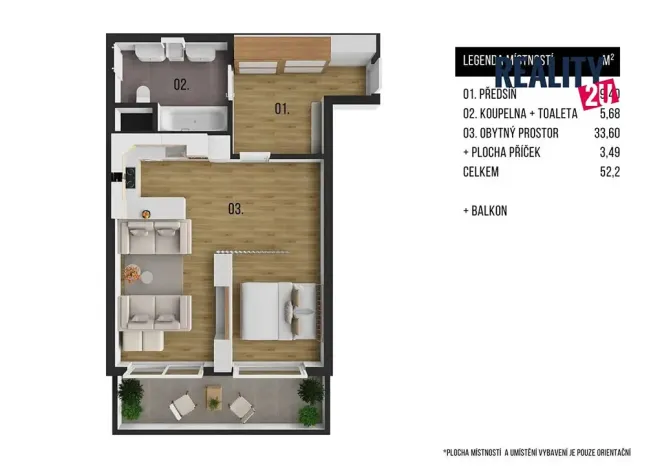 Pronájem bytu 1+kk, Brno, Kigginsova, 52 m2