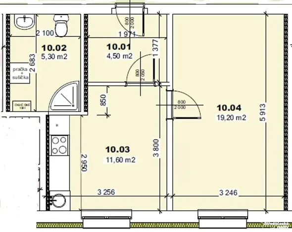 Pronájem bytu 2+kk, Mšené-lázně, Mládežnická, 40 m2