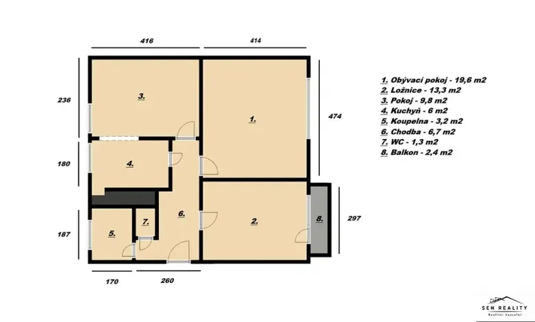 Prodej bytu 3+1, Chotěšice, 64 m2