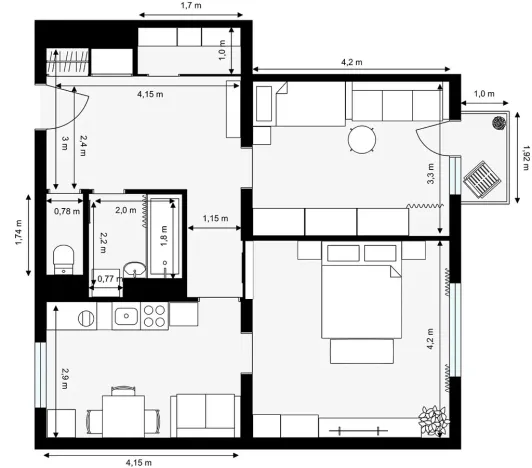 Prodej bytu 2+1, Tábor, Husinecká, 66 m2