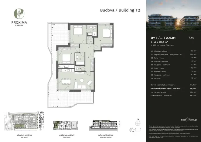 Prodej bytu 4+kk, Praha - Dolní Chabry, Doksanská, 106 m2