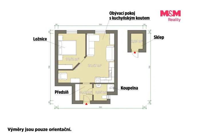 Prodej bytu 2+kk, Plzeň - Východní Předměstí, Guldenerova, 39 m2