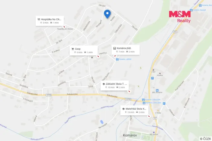 Pronájem bytu 1+kk, Komárov, Okružní, 17 m2