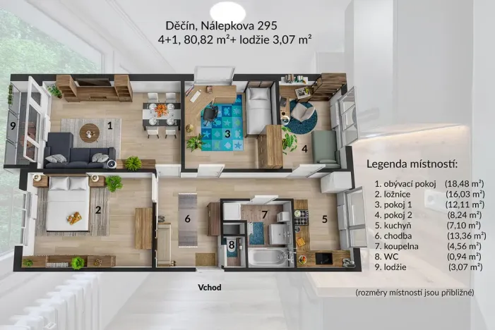Pronájem bytu 4+1, Děčín - Děčín IX-Bynov, Nálepkova, 78 m2