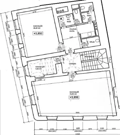 Pronájem kanceláře, Hradec Králové, Malé náměstí, 119 m2
