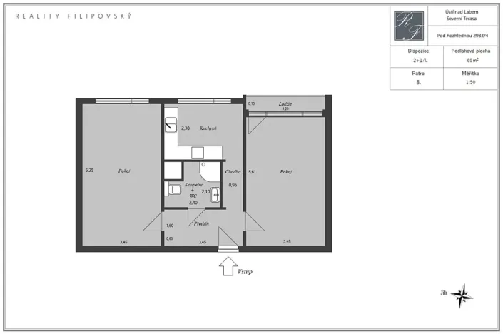 Pronájem bytu 2+1, Ústí nad Labem, Pod Rozhlednou, 65 m2