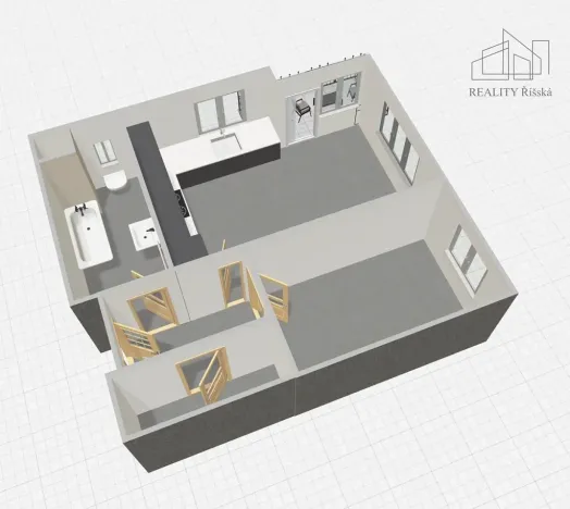Pronájem bytu 2+kk, Praha - Hlubočepy, Vítové, 57 m2