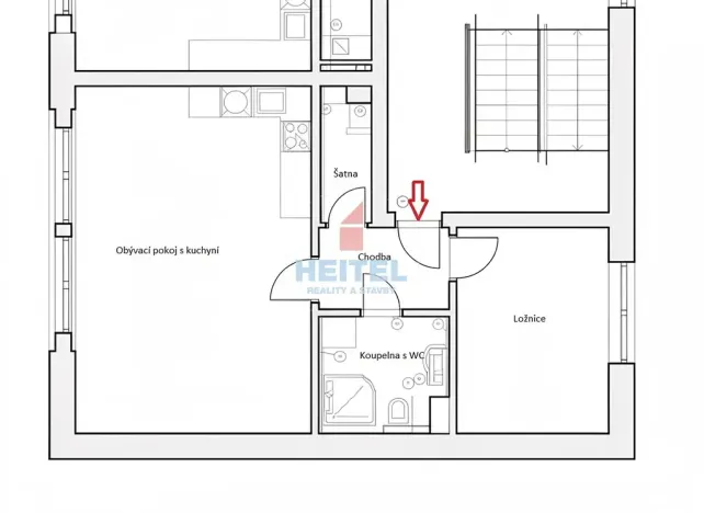 Pronájem bytu 2+kk, Olomouc, Rejskova, 52 m2
