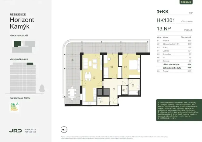 Prodej bytu 3+kk, Praha - Kamýk, Smotlachova, 80 m2