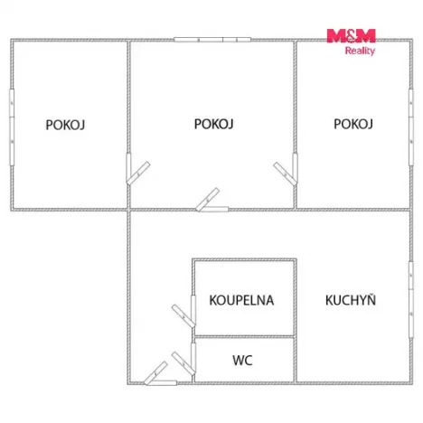 Prodej bytu 3+1, Orlová - Lutyně, Lesní, 58 m2