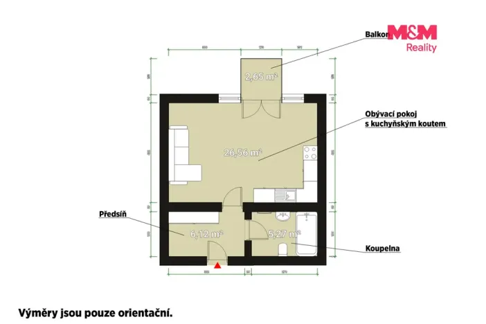 Pronájem bytu 1+kk, Plasy, U Václava, 38 m2